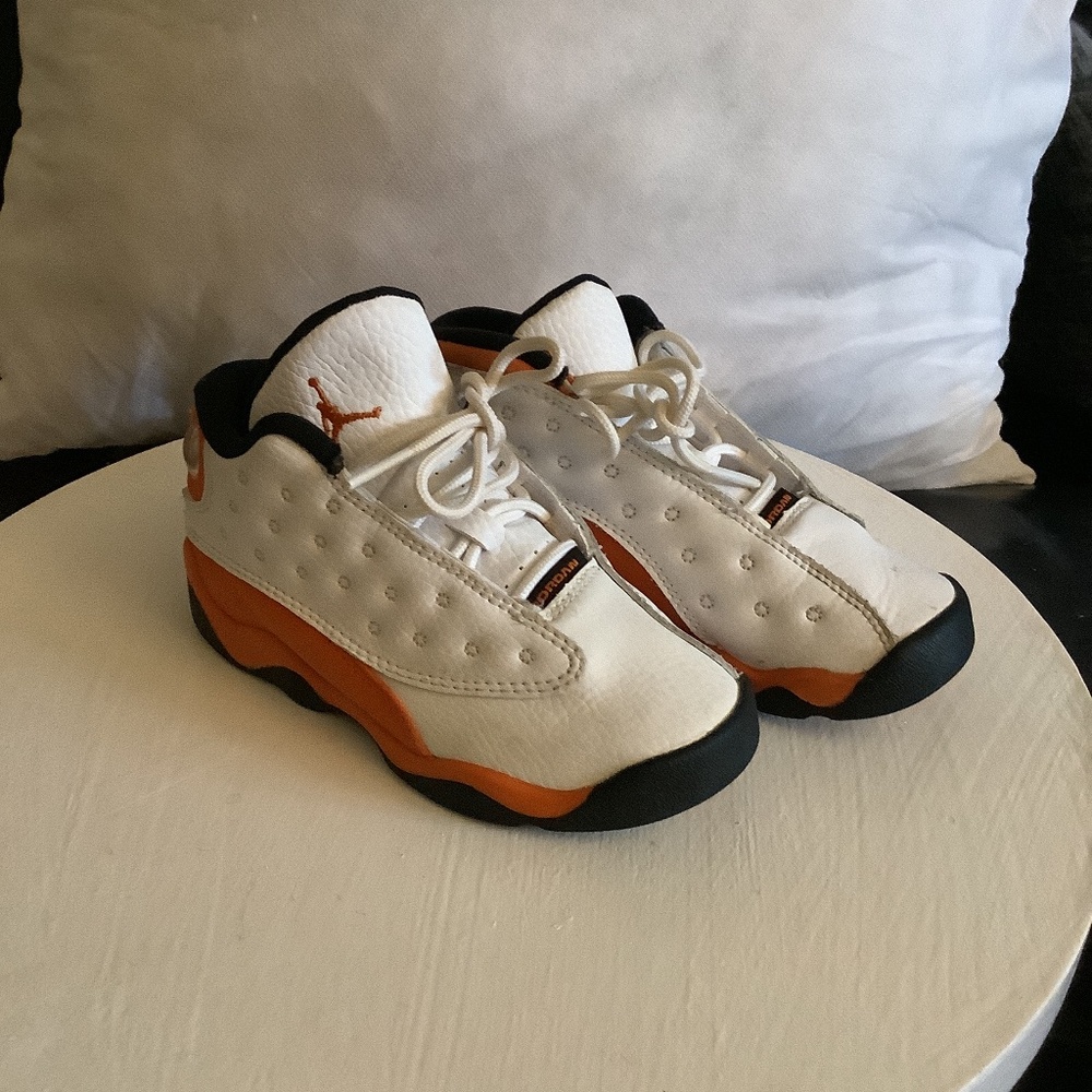 Jordan13 ,size9c , orange white and black